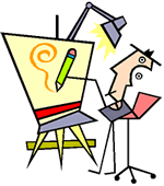 Painter & easel (8K)