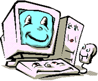 Friendly computer says hello with a smile (9K)
